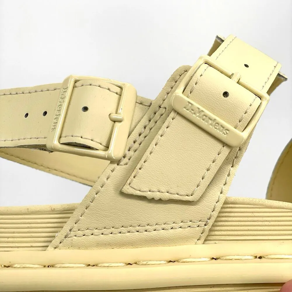 Dr. Martens Voss Mono Sandals Toile Cream Monochrome Pastel Yellow Soft Girl 9 - Image 7