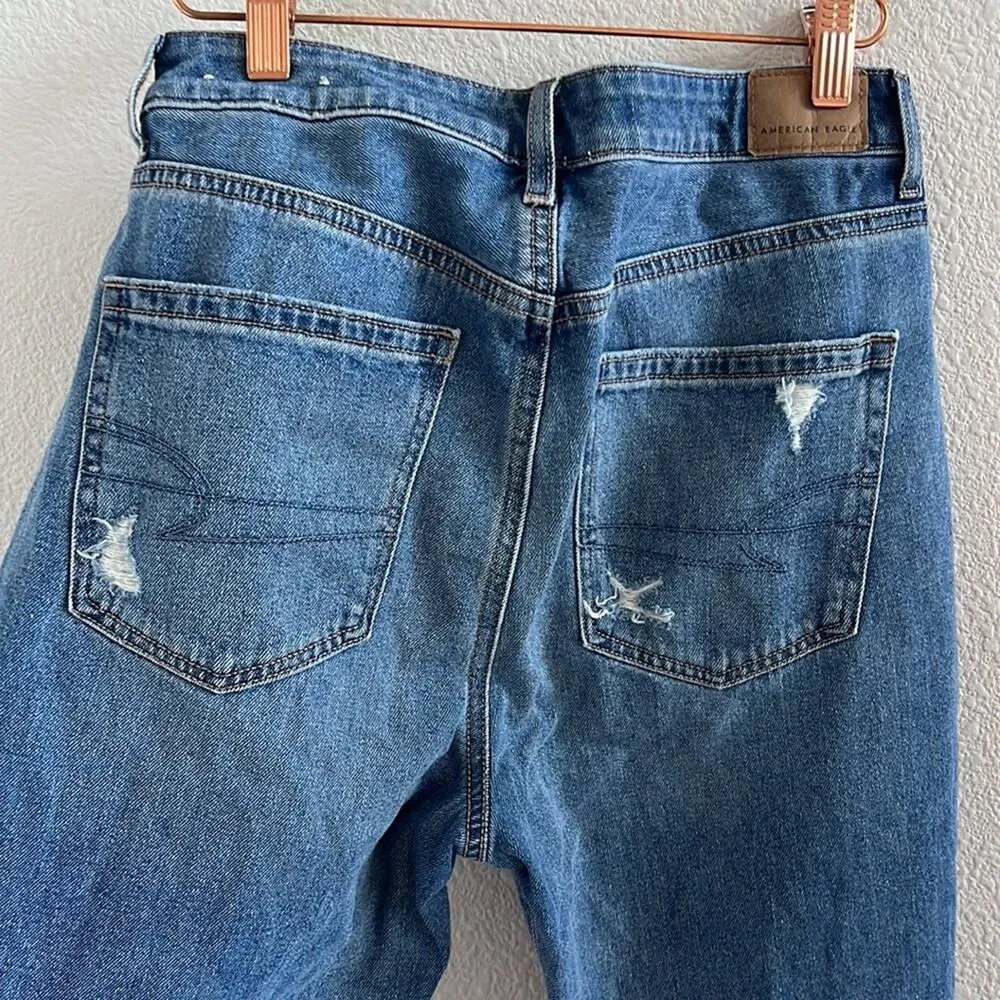 American Eagle Comfort Stretch Waistband Mom Jean Blowout Knee Distressed 6 - Image 7