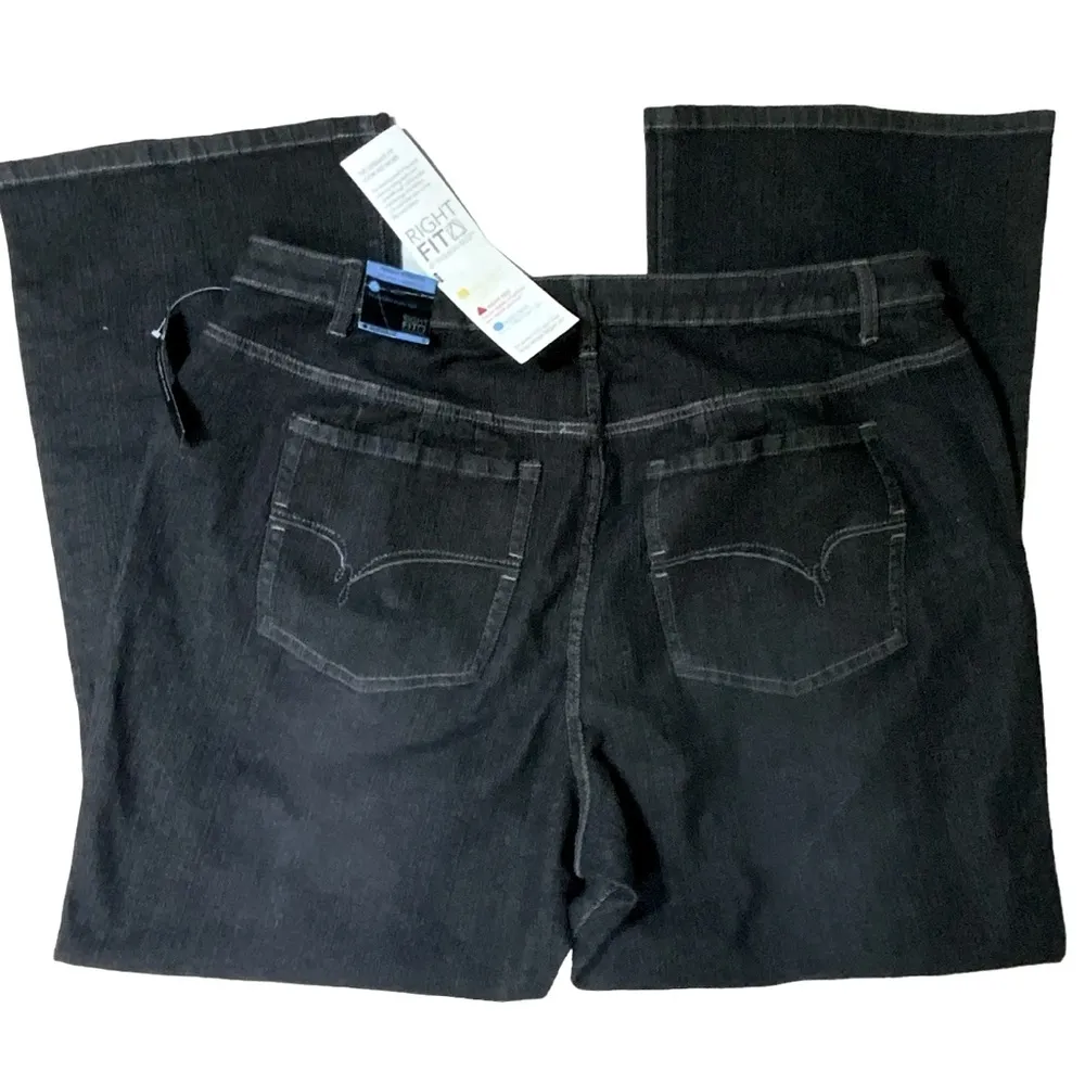 L.A. Blues Vintage Plus 5 Jeans Boot Cut Mid Rise Stretch Right Fit Charcoal 22 - Image 2