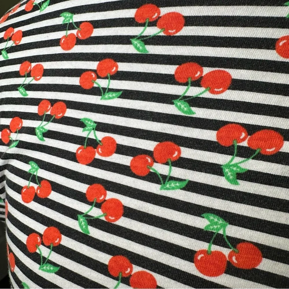 Primark Cherry Striped Short Sleeve Tee - Image 3