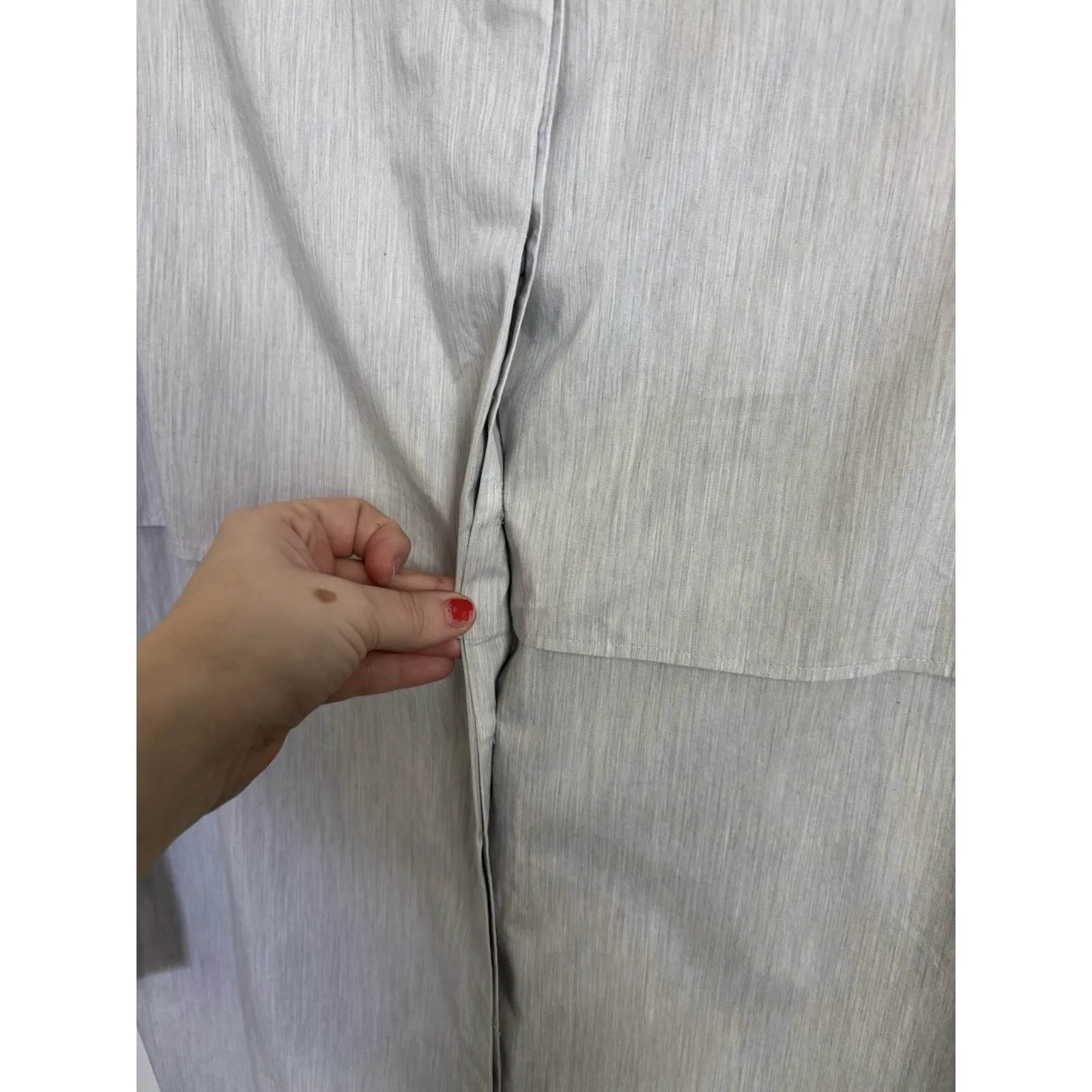 COS  Gray Long Sleeve Shirt Dress Size 12 Lagenlook Minimalist Neutral Drop Waist - Image 5