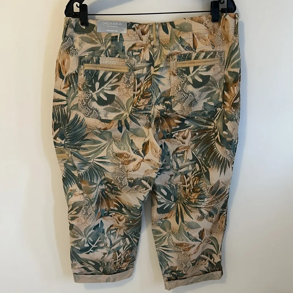 Chicos’s Cargo Leafy Reptile Crop Pants - Image 5