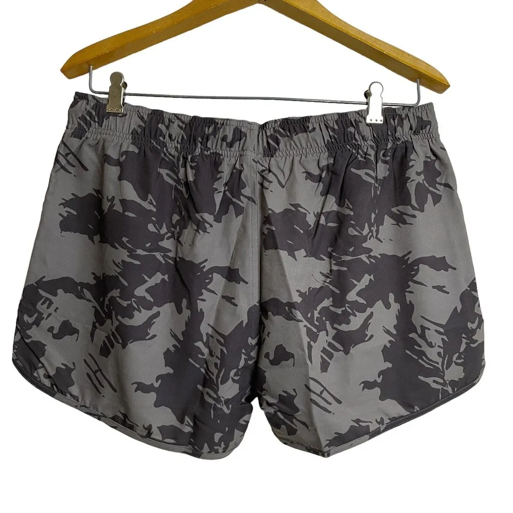 NFQ Womens Athletic Shorts 2XL Camo Black Gray Gym Running Crossfit Active 3in Size 2X - Image 2