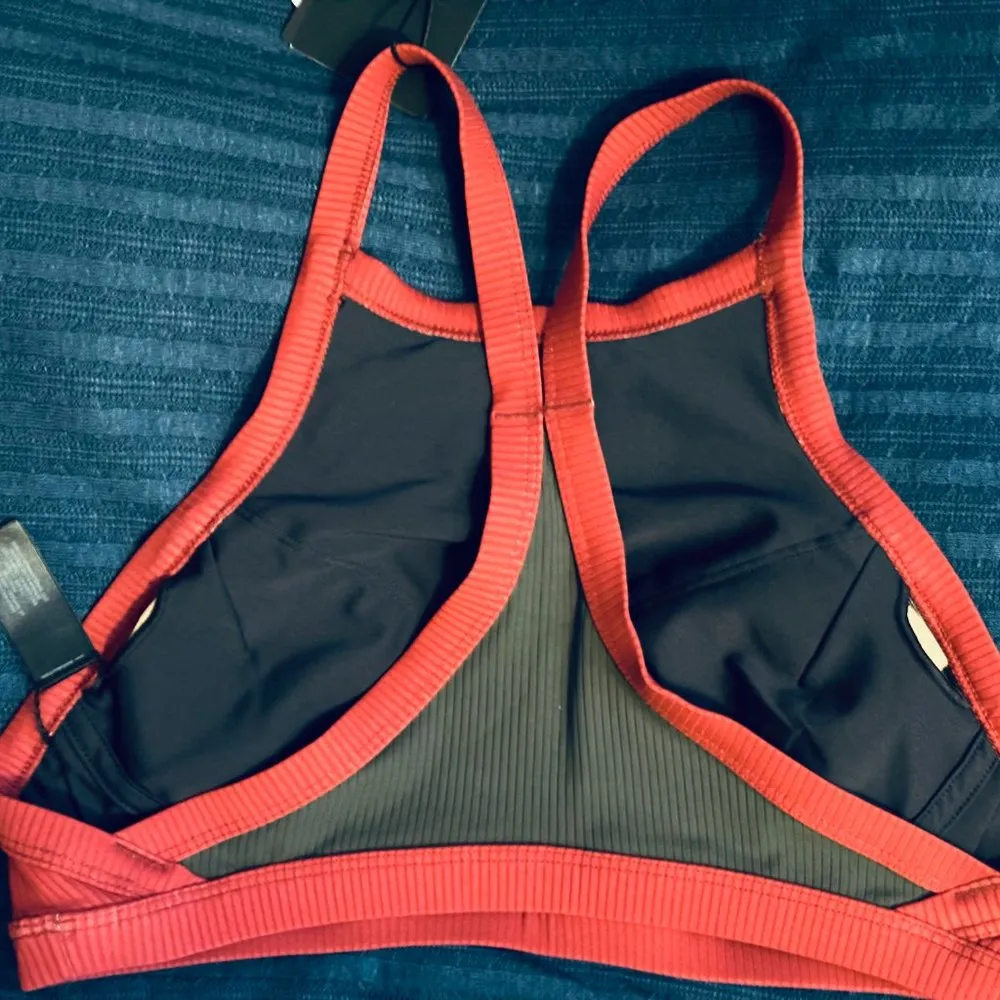 NWT - Women's  Sports Bra - Red/Black/Olive - Size S - Image 6