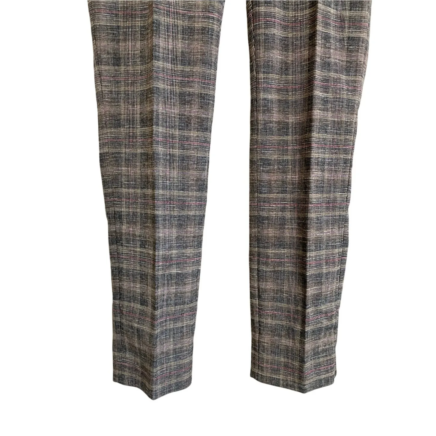 WHBM the Slim Plaid‎ Check Slim Ankle Trousers Black w/ Madder Red - Image 10