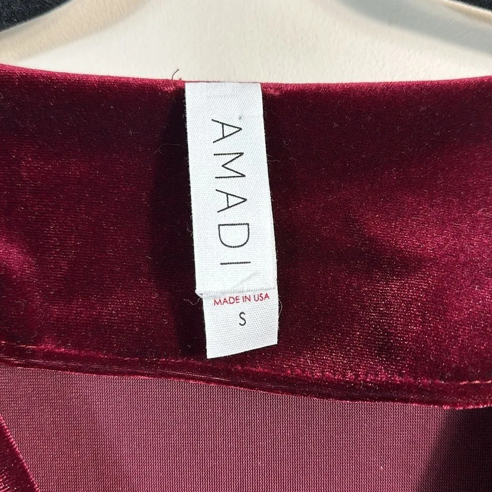 Anthropologie Amadi Greta Velvet Tunic Red Mini Dress Holiday Christmas Small - Image 4