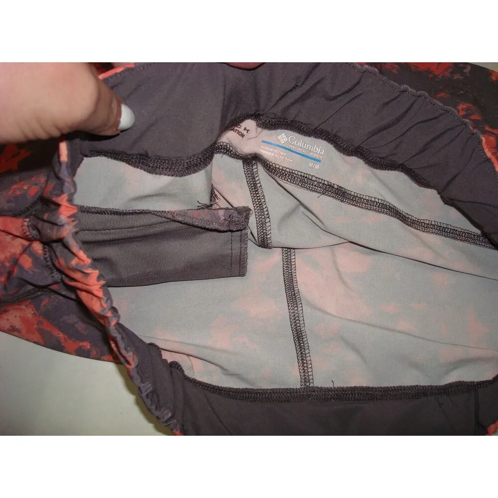 Womens New NWT Columbia M Hike Shorts Orange Gray Omni Wick Nice Casual Zip UPF - Image 4