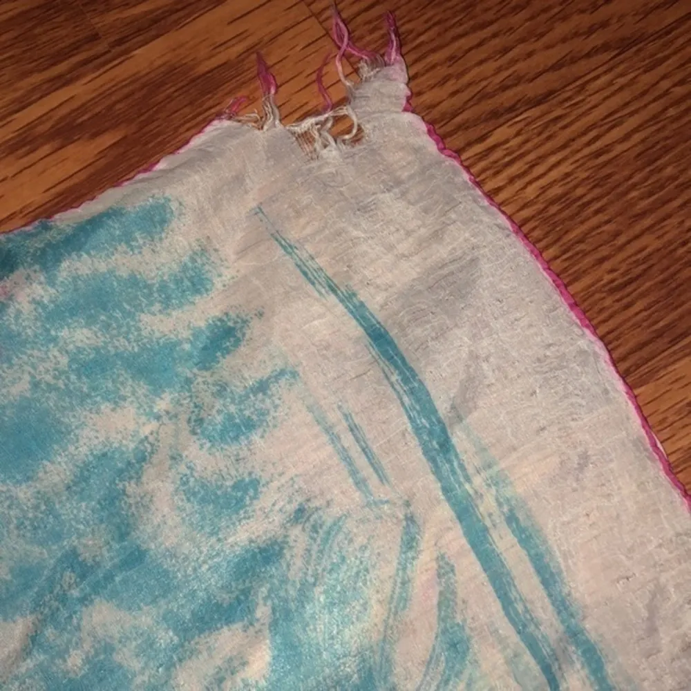 Vintage Wagon Wheel Floral Dainty & Delicate Wrap Scarf Shawl Antique - Image 4