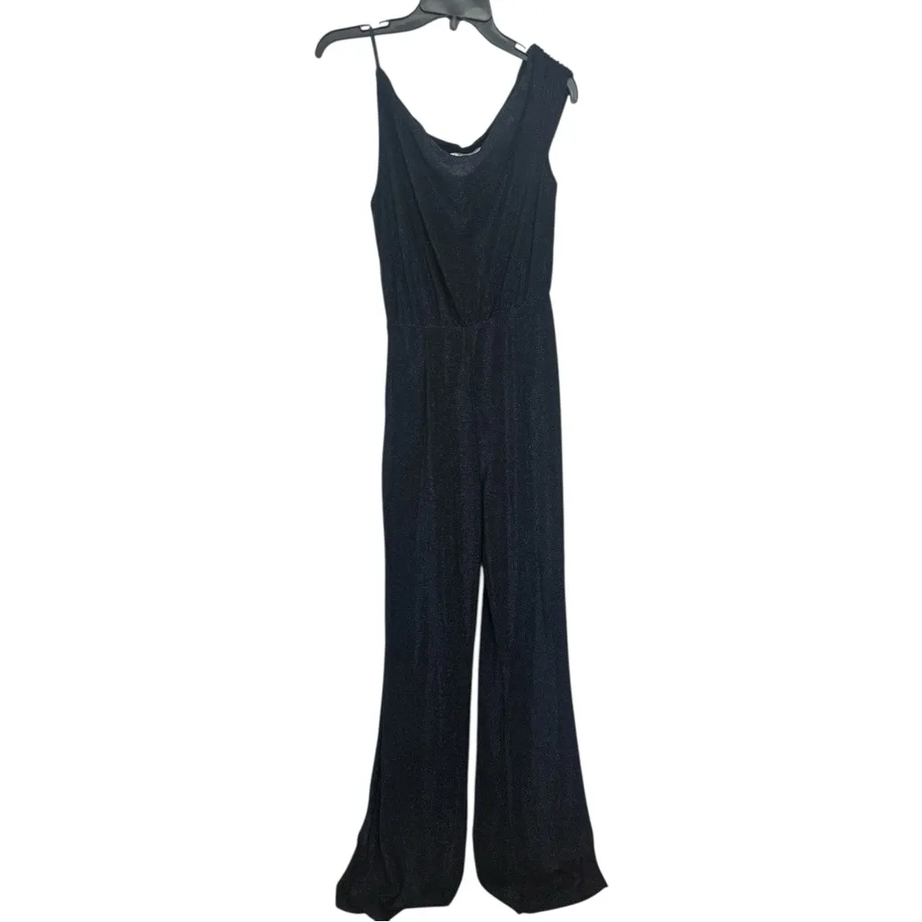 Petal And Pup Heather One Shoulder Jumpsuit Size XS Navy Shimmer Asymmetrical - Image 2