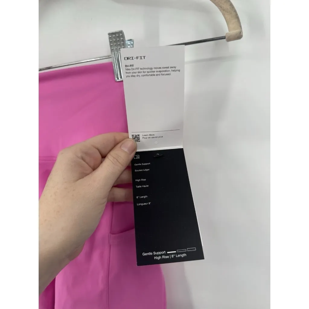 Nike Pro Athletic Biker Shorts Women XS Hot Pink ‎ NEW Yoga Workout Gym Preppy - Image 5