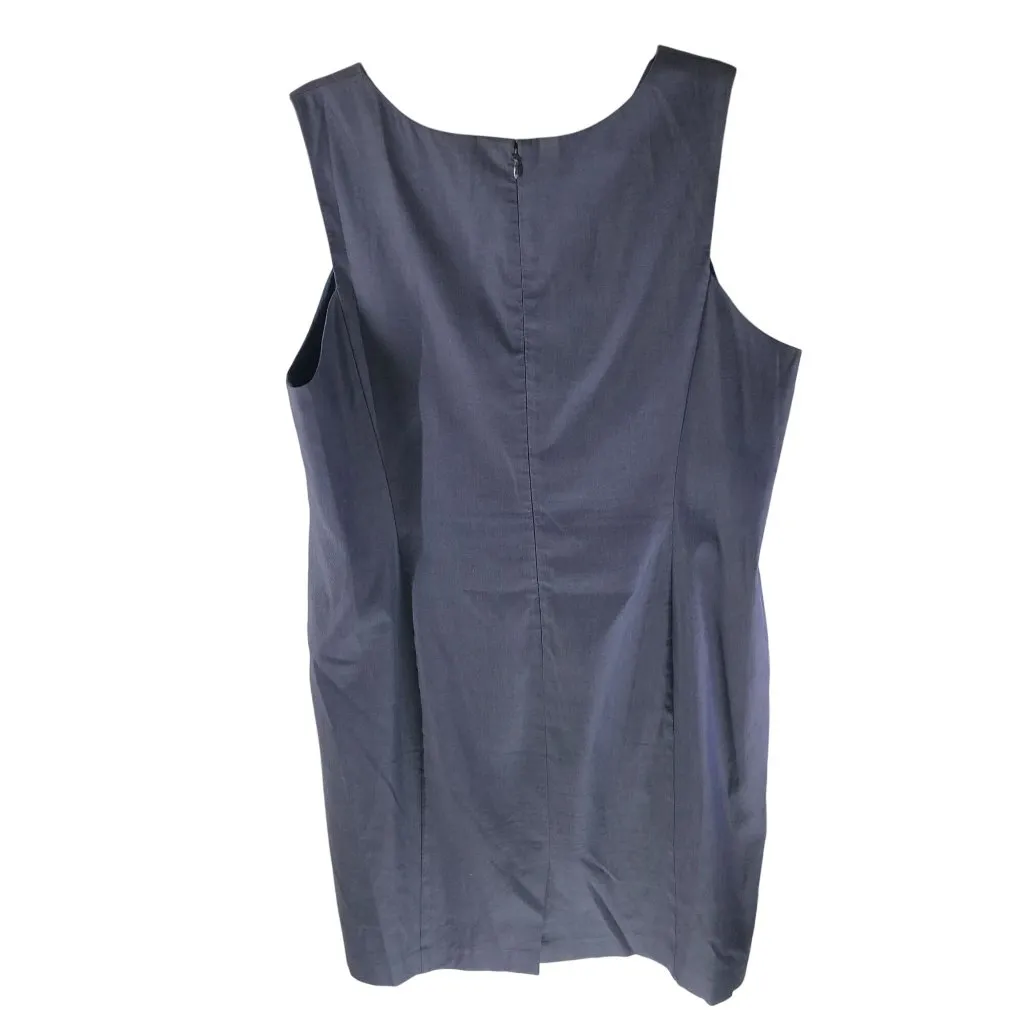 Ann Taylor Sheath Dress Cotton Stretch Lined Blue Career Wear 18 - Image 2