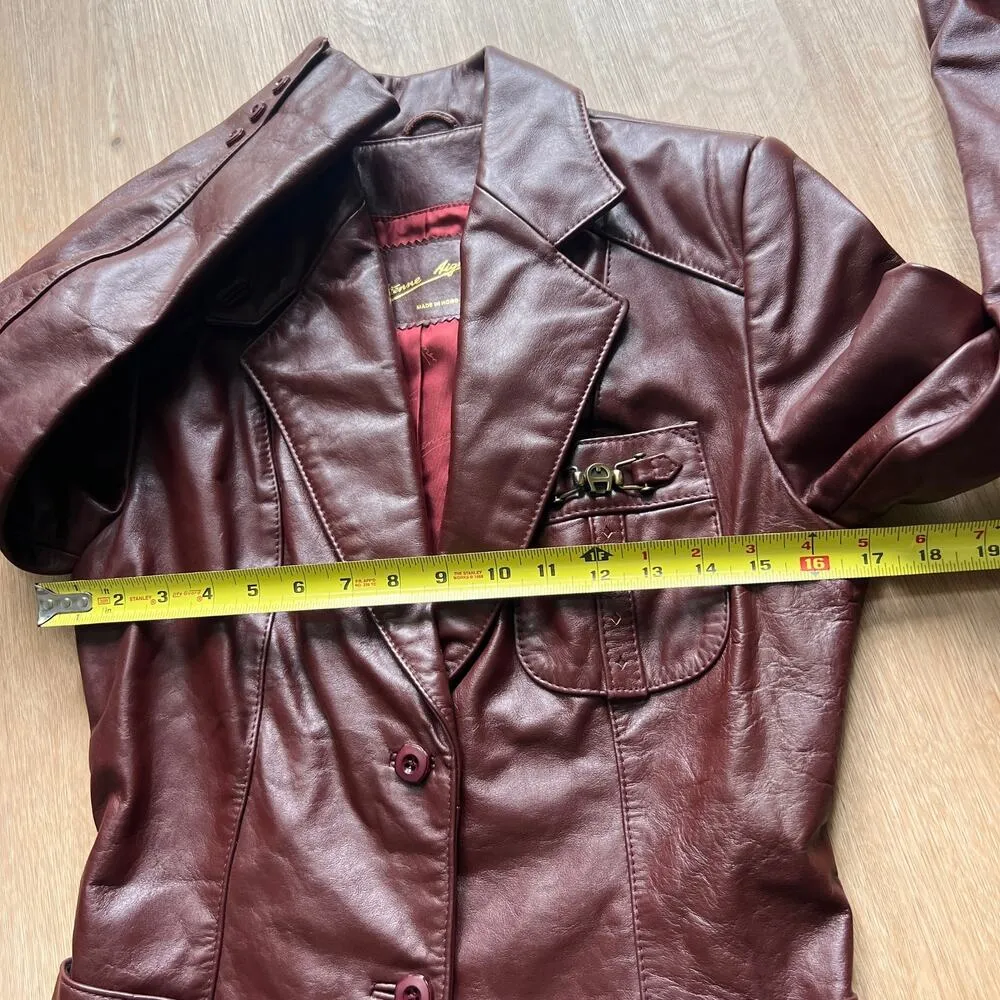 Vintage Etienne Aigner Leather Jacket Size 8 - Image 12