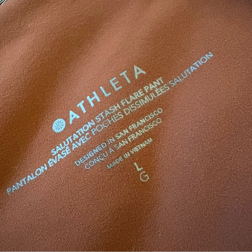 Athleta  Salutation Stash‎ Flare Pants Pockets In Brown Size Large - Image 8