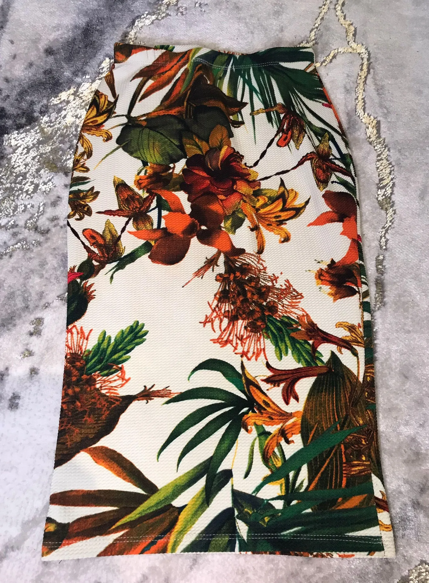 Floral Print Pencil Skirt Multi - Image 2