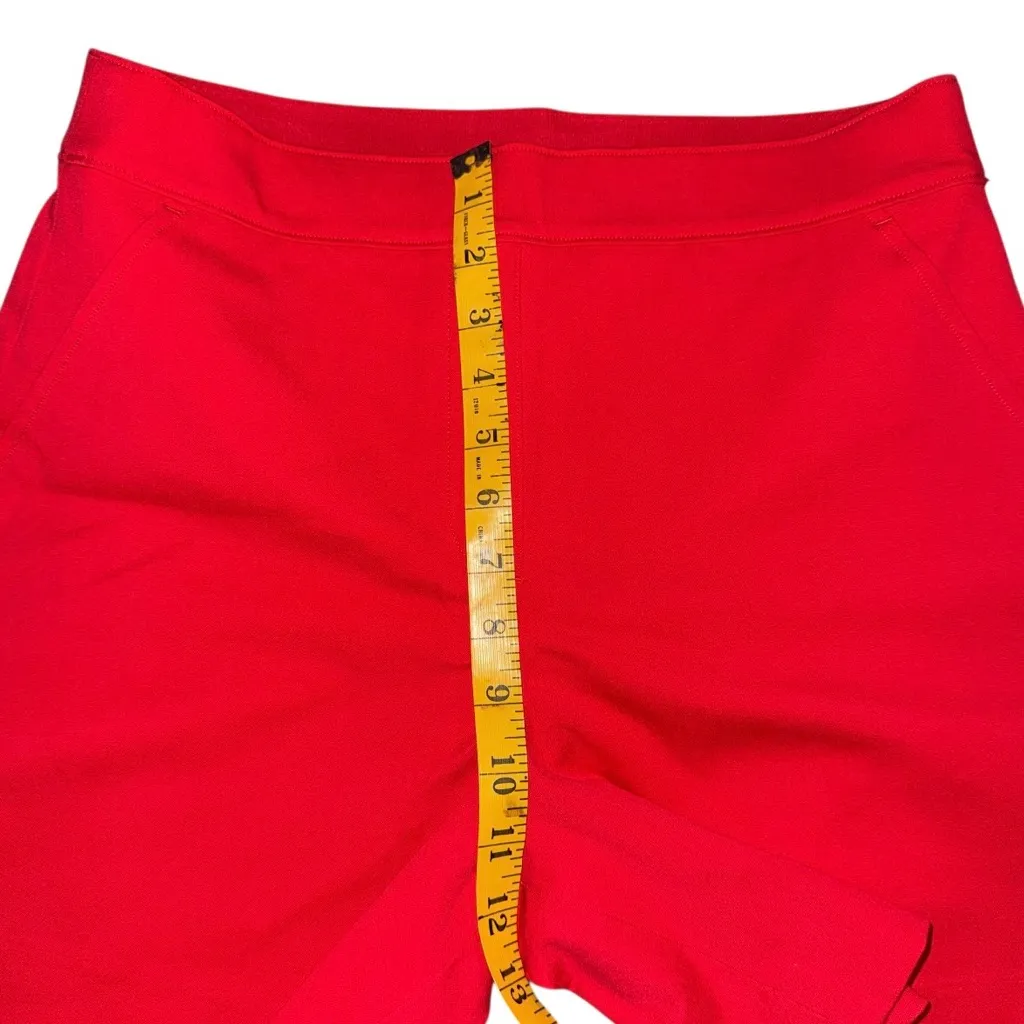 Spanx Polished Stretch Cotton Shorts Red Size Small Pull-On High Rise 6” Inseam - Image 9