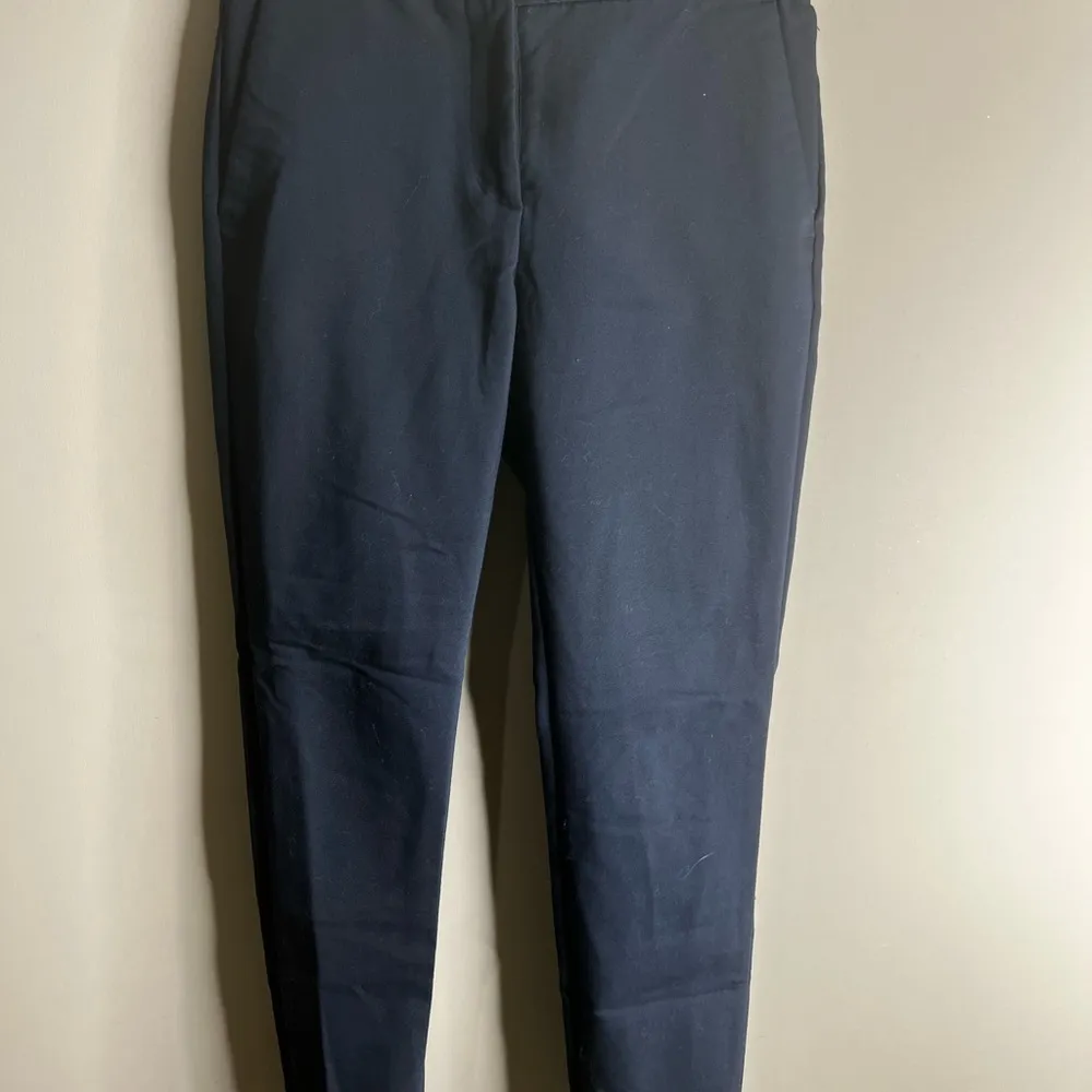 Zara basic flat front trouser pants size xs navy blue - Image 9