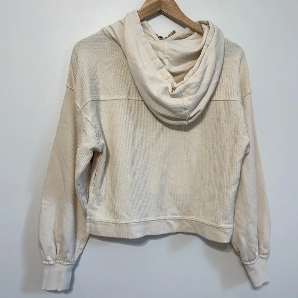 Anthropologie Pilcro Cutout Hoodie Size XS Oversized Ribbed Luna Briggs - Image 6
