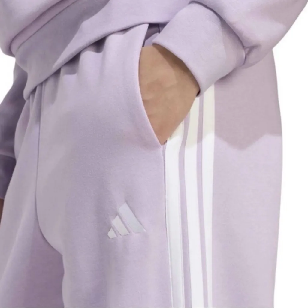 ADIDAS ESSENTIALS 3 STRIPES LAVENDER WHITE CREW CROP SWEATSUIT S Purple - Image 5