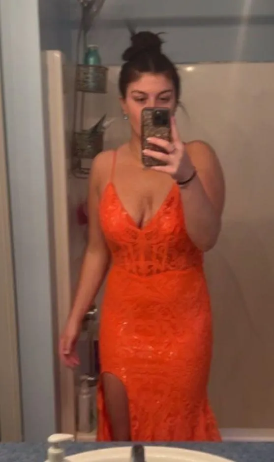 Prom Dress Orange - Image 2