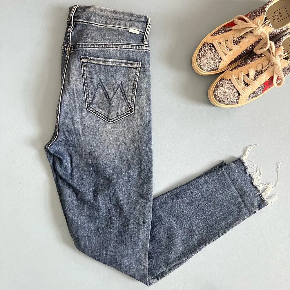 Mother High Waisted Looker Ankle Fray Just Like The Ones We Used To Know Jeans Blue Size 29 - Image 7