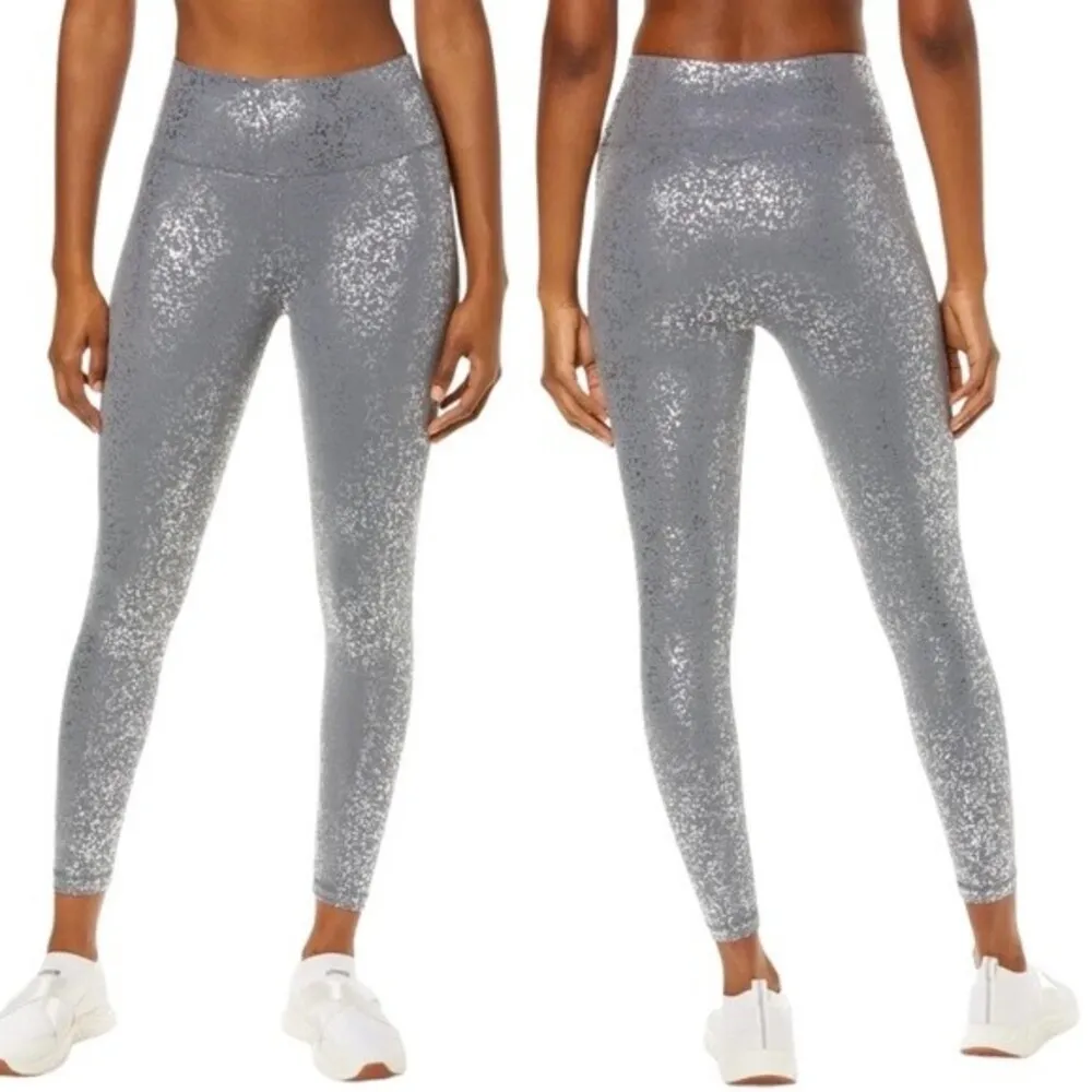 NWT Sweaty Betty Goddess 7/8 Workout Legging Gray Silver Foil Size Small NEW - Image 14