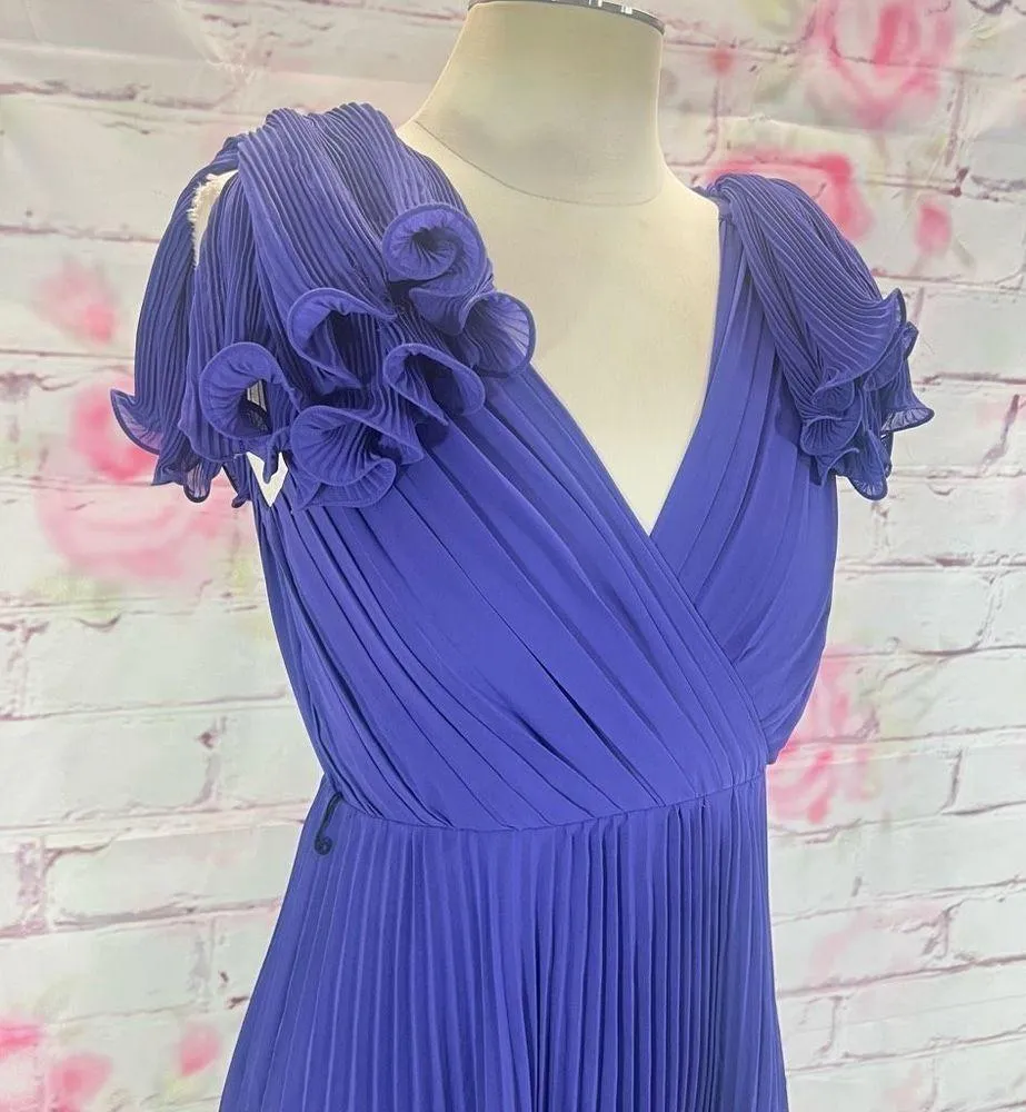Pearl Georgina Chapman x Marchesa Women's Pleated Party Dress Purple Size 2 - Image 3