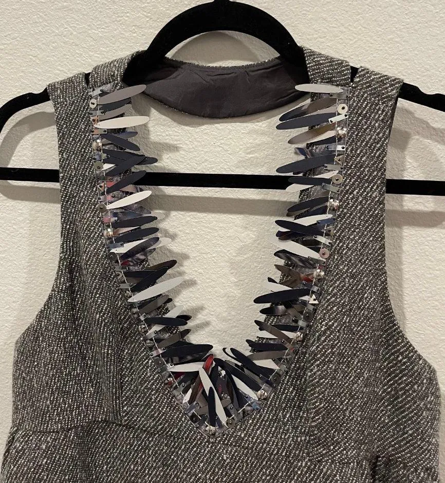 Boucle Shift Wool Blend Mini Dress - Image 5