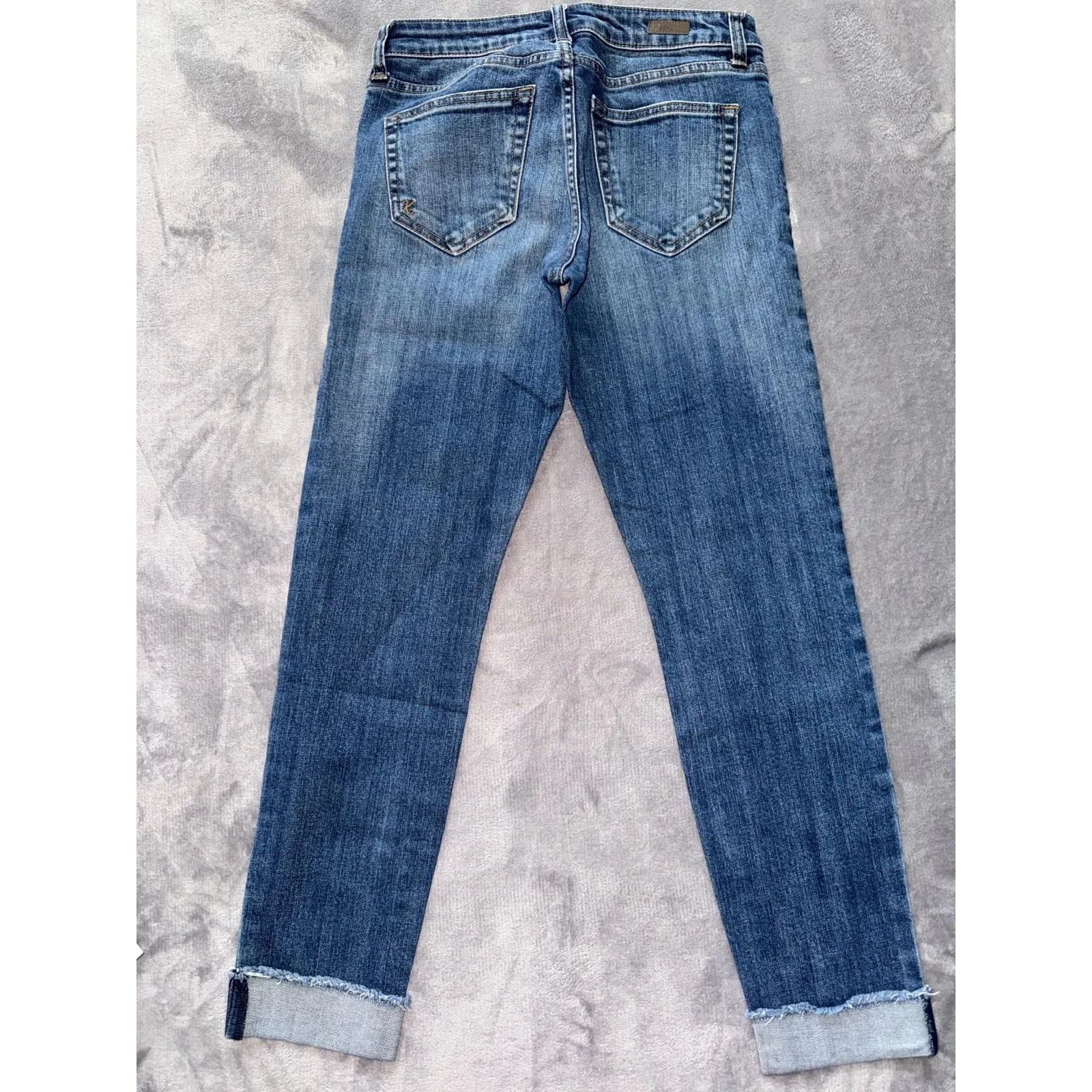 Kut from the Kloth Amy Ankle Straight Leg Cuffed Jeans Womens Blue Denim Size 2 - Image 6