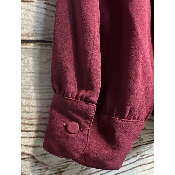 Ann Taylor Loft XS Top Blouse Purple Long Sleeve Womens A29-03‎ Shirt Button - Image 6