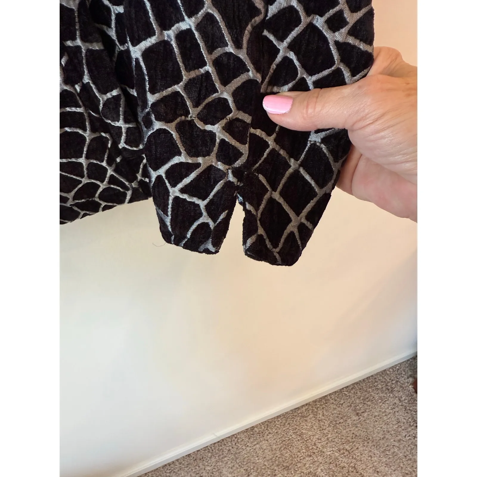 Chico's Long Sleeve Printed Button Up Jacket Blazer Side Pocket Women's Size 0 - Image 4