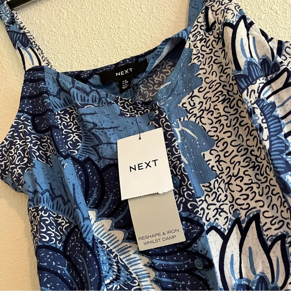 NWT Size 4 Blue Button Through Mini Slip Dress - Image 8