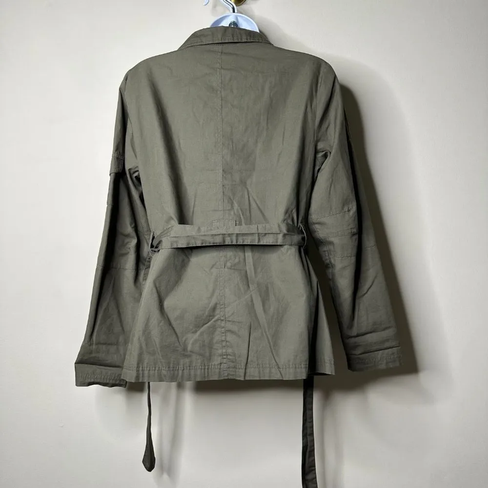 Mark. Army Green Belted Lightweight Utility Jacket Women's Small - Image 4