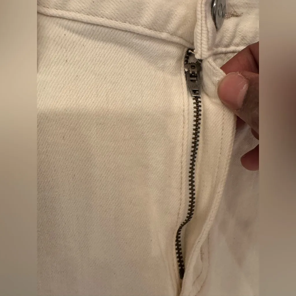 Outerknown Fillmore Boyfriend S.E.A. Women Off White Denim Shorts Size 28 - Image 11