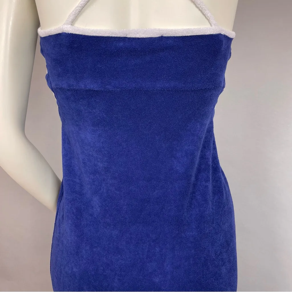 Juicy Couture Terrycloth Dress Y2K-Style Size Small‎ Lace-Up Sides Slits Blue - Image 9