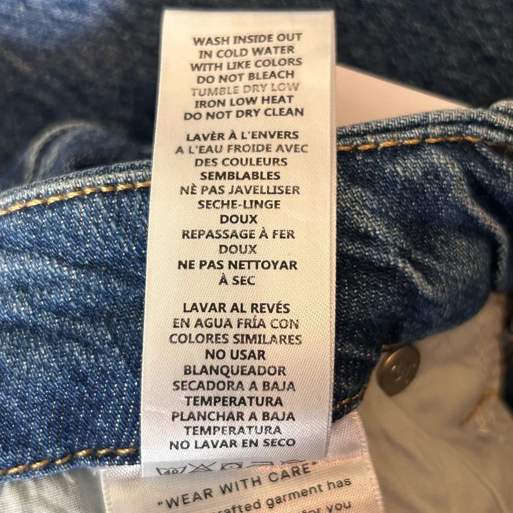 Good American Jeans Womens 6/28 Blue Good Classic Hi-Rise Raw Hem Slim Fit‎ NEW - Image 15