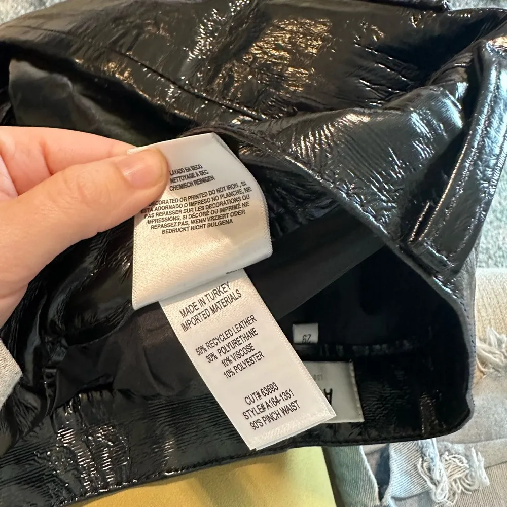 Agolde patent leather black 90s pinch waist jeans size 29 - Image 3