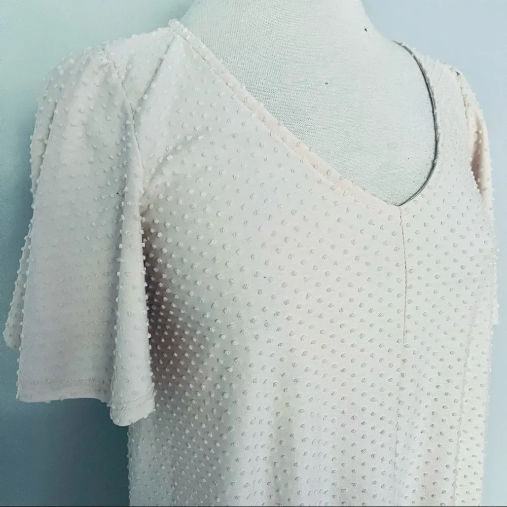 Pink Blush Maternity Light Pastel Pink Polka Dot Pregnancy Top Size S - Image 6