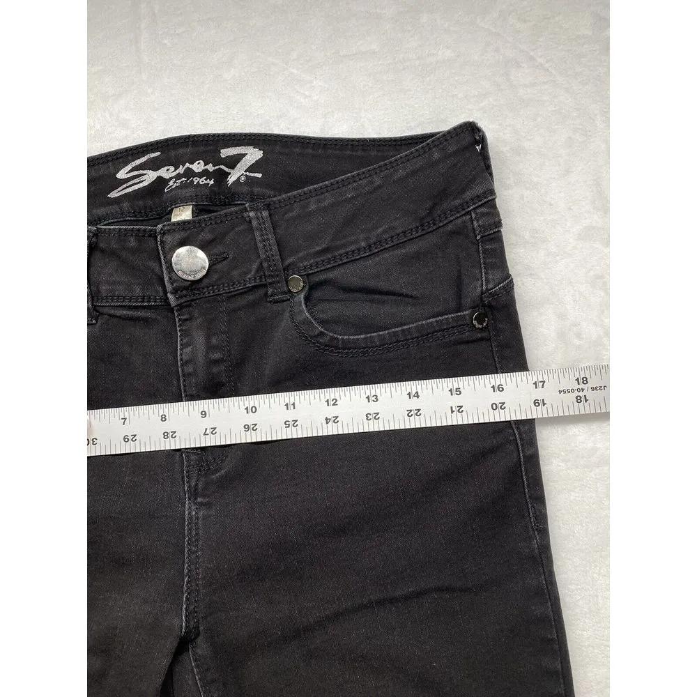 Seven7 Womens Size 12‎ Fawn Black Mid Rise Legging booty shaper Skinny Leg Jeans - Image 3