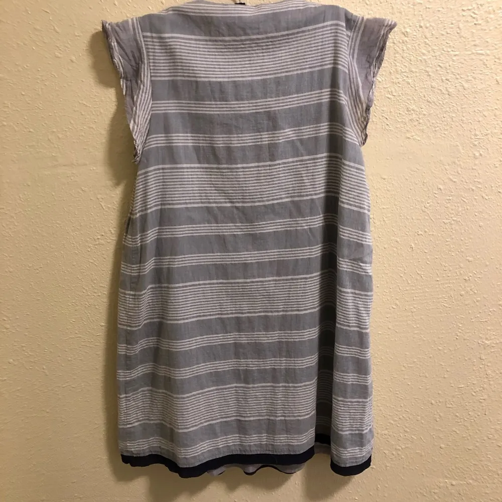 THML Embroidered Detailed Cap Sleeve Cotton Dress with Pom-pops S - Image 8