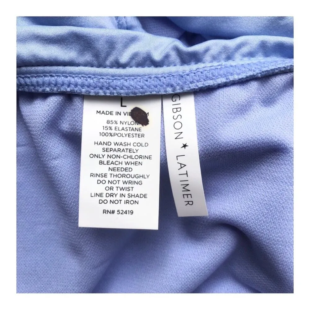 Gibson Latimer NWT Side Ruched Twist Front Band Cornflower Blue Bikini Bottom LG - Image 8