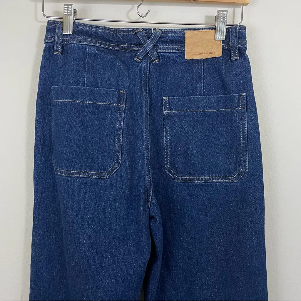 Anthropologie‎ Seventy + Mochi Mabel Wide Leg Jean Patch Pocket Dark VTG Size 27 - Image 10