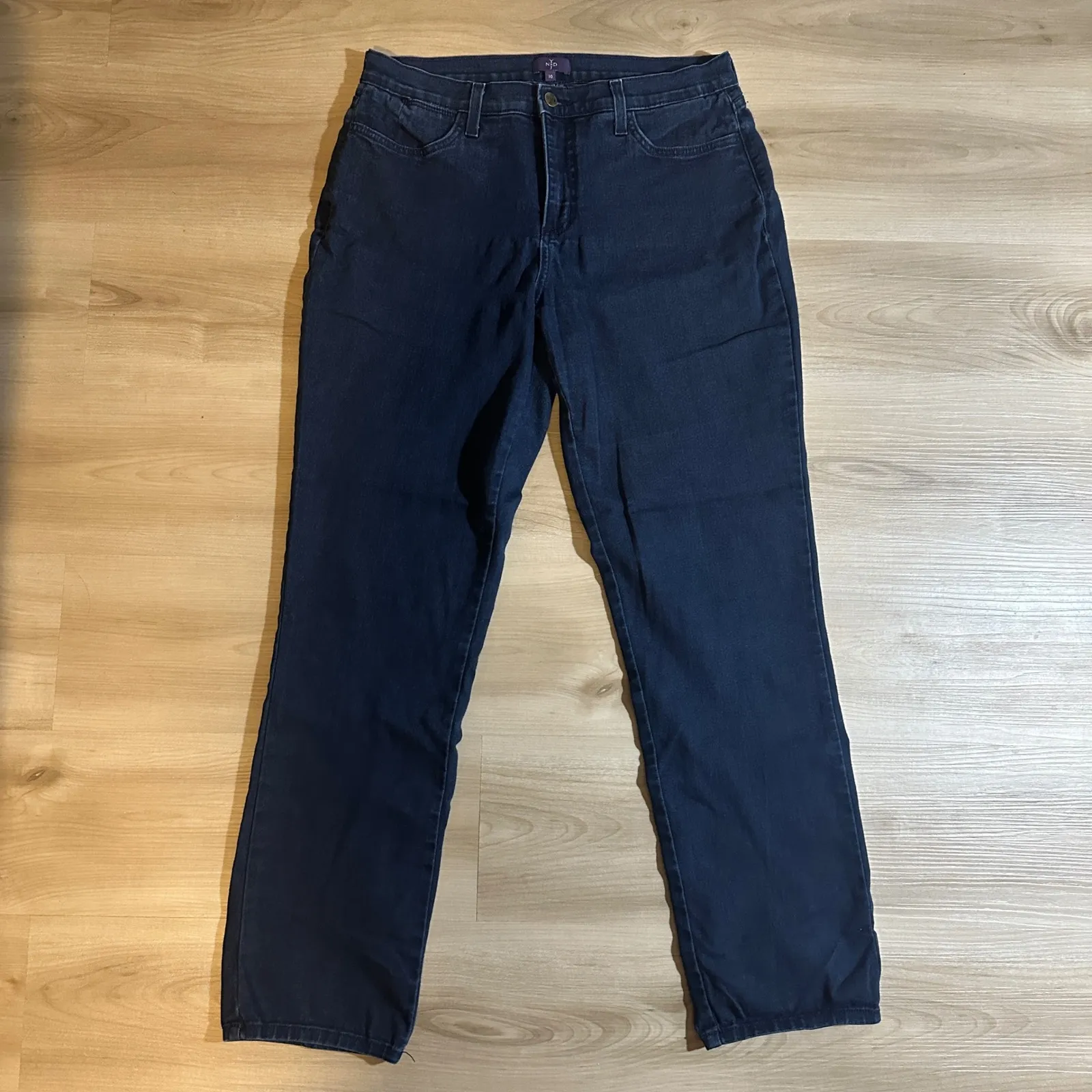 NYDJ Womens Jeans Size 10 Straight Leg Dark Wash Lift Tuck Technology Stretch - Image 2