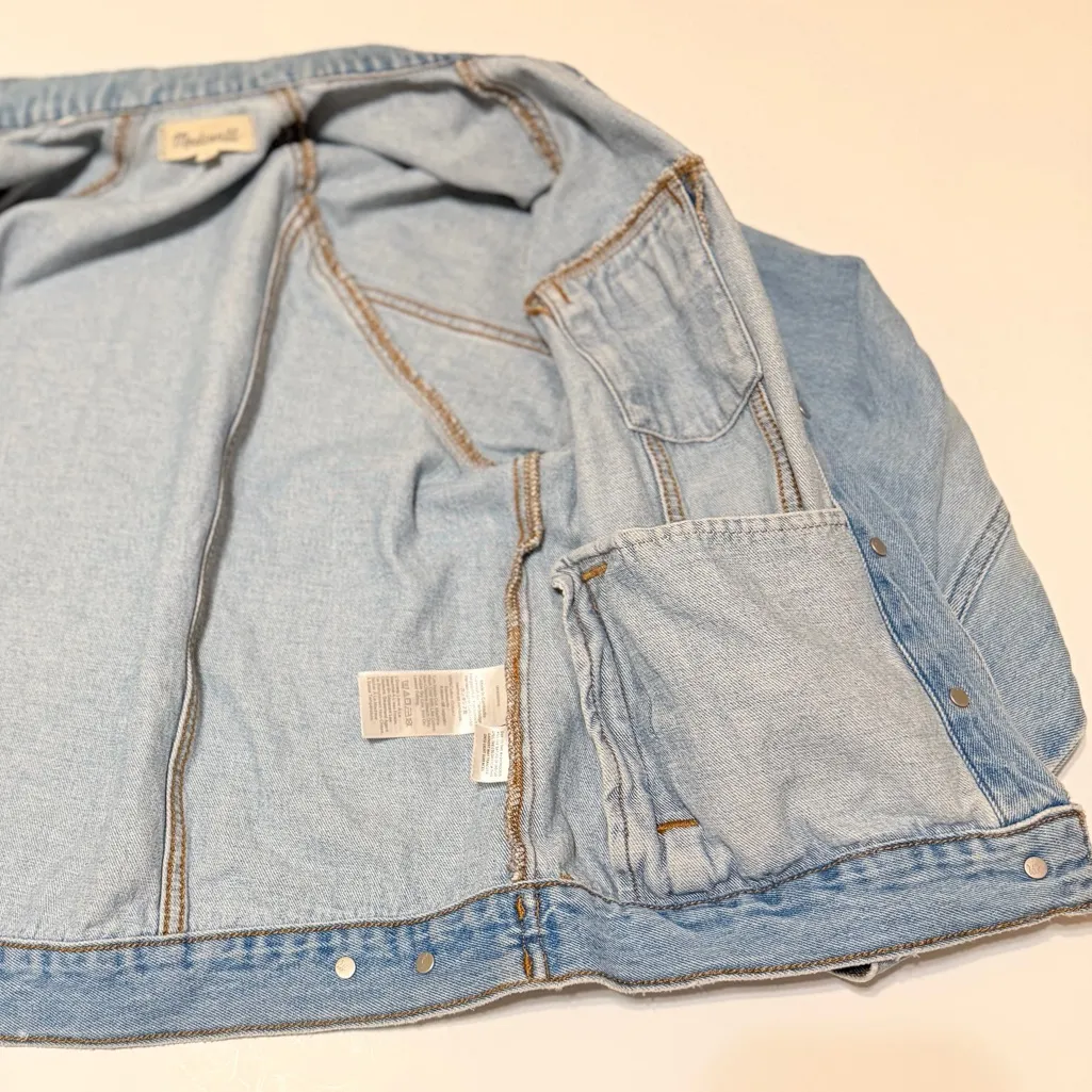 Madewell Oversized Jeans Jacket raglan sleeve 100% Cotton, size S relaxed fit - Image 9