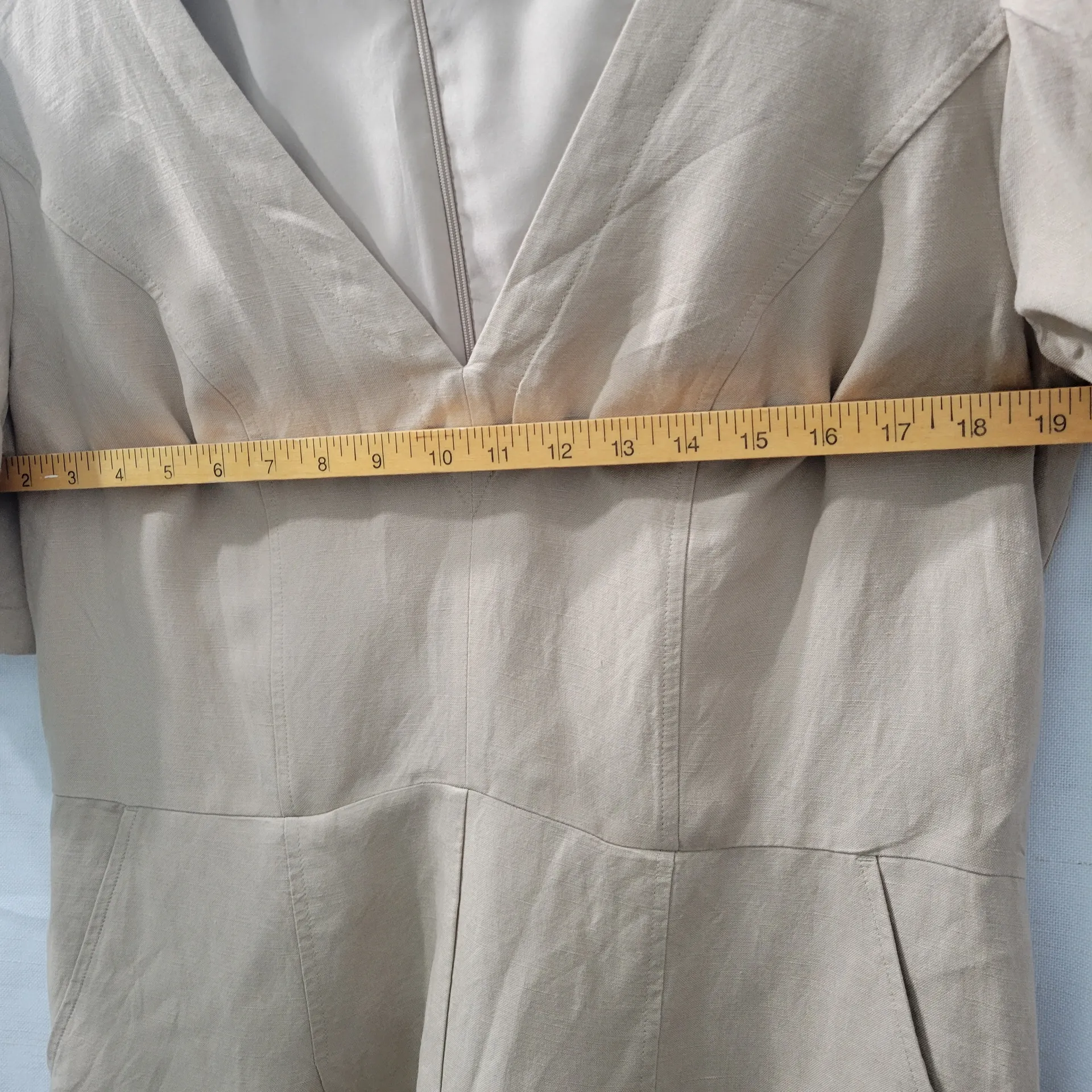 Express Women's Jumsuits Linen Bleabd Puff Sleeve Size L - Image 6