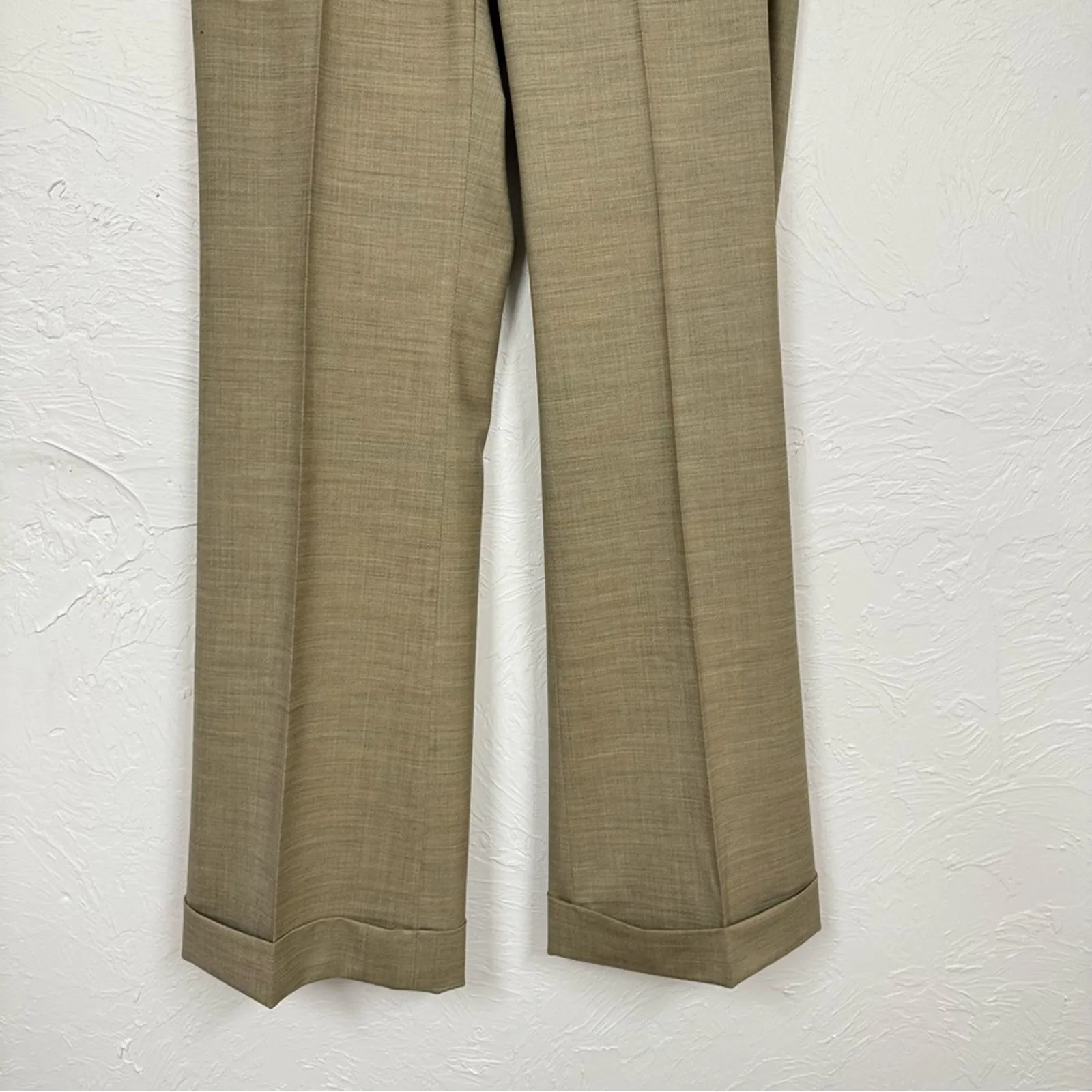Banana Republic Tan Martin Fit Wide Leg Trouser Dress Pants Womens 6 Preppy Fall - Image 2