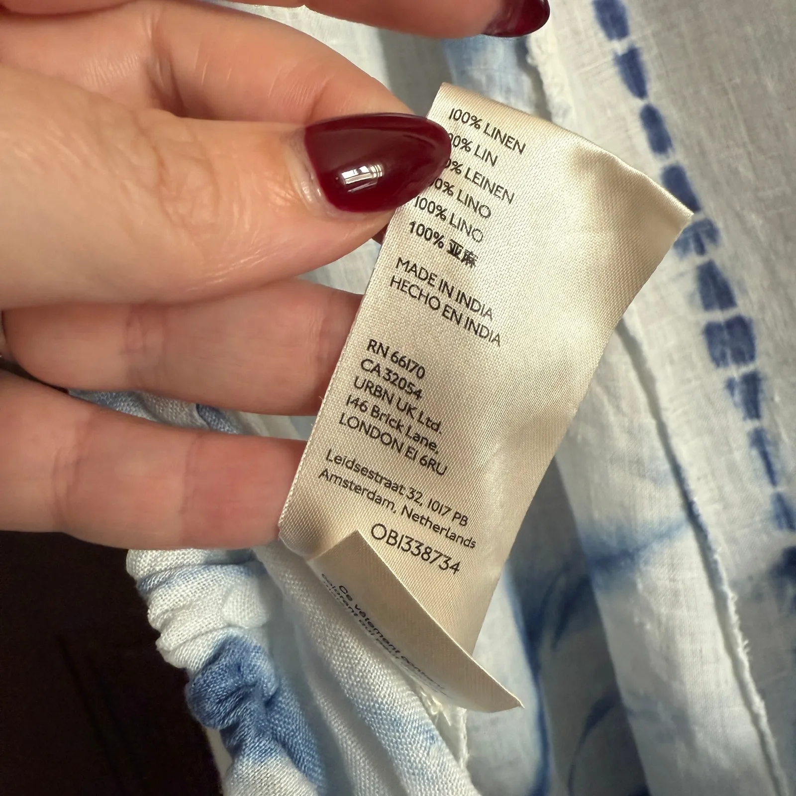 FREE PEOPLE Moody Blues Blue and White Tie Dye Balloon Leg Jumpsuit extra Small - Image 9