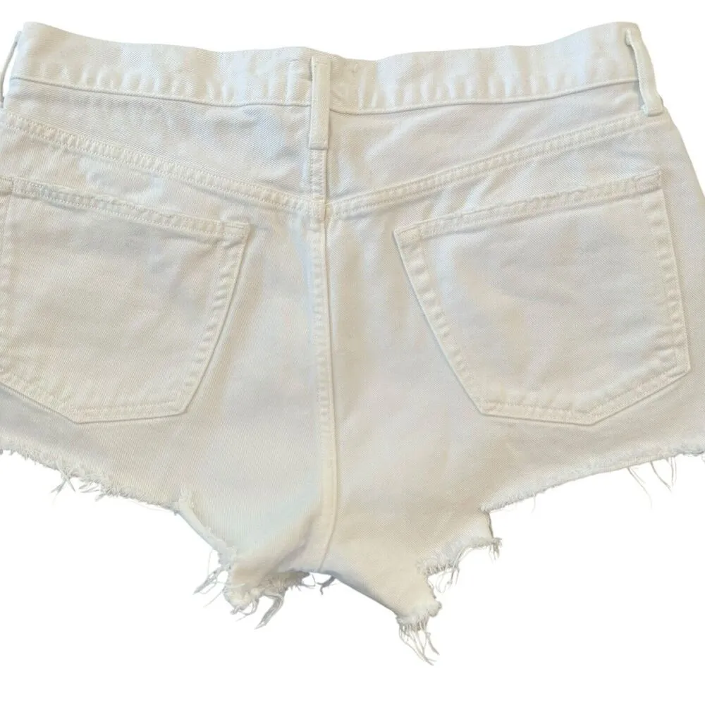 AGOLDE Parker Vintage Cut Off Jean Shorts White Daisy Duke Button Fly Women’s 32 - Image 7