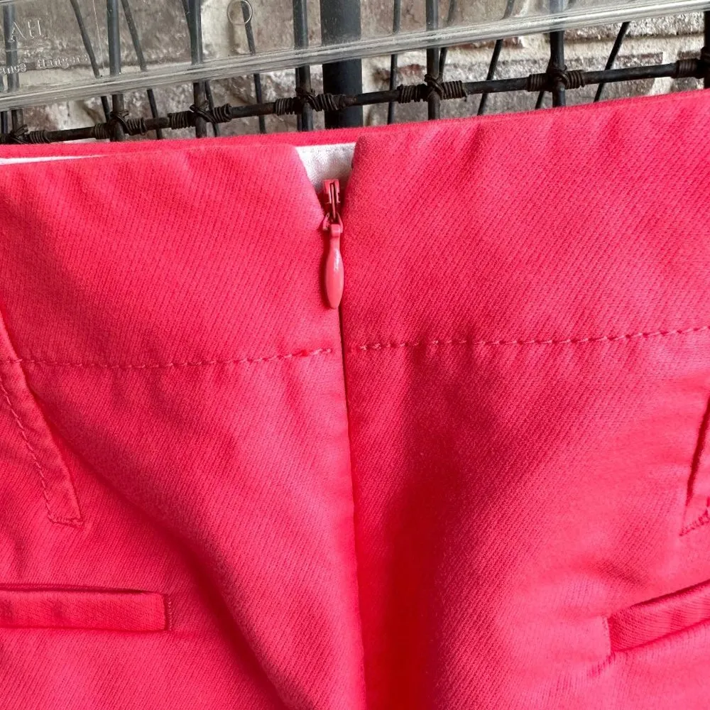 J Crew Pencil Skirt Sz 2 Tangerine Orange Modest Back Zip Vent Church Bu… - Image 9