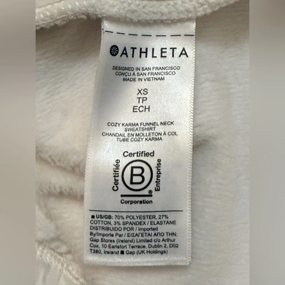 Athleta cozy karma funnel neck sweatshirt magnolia white women’s size XS - Image 9