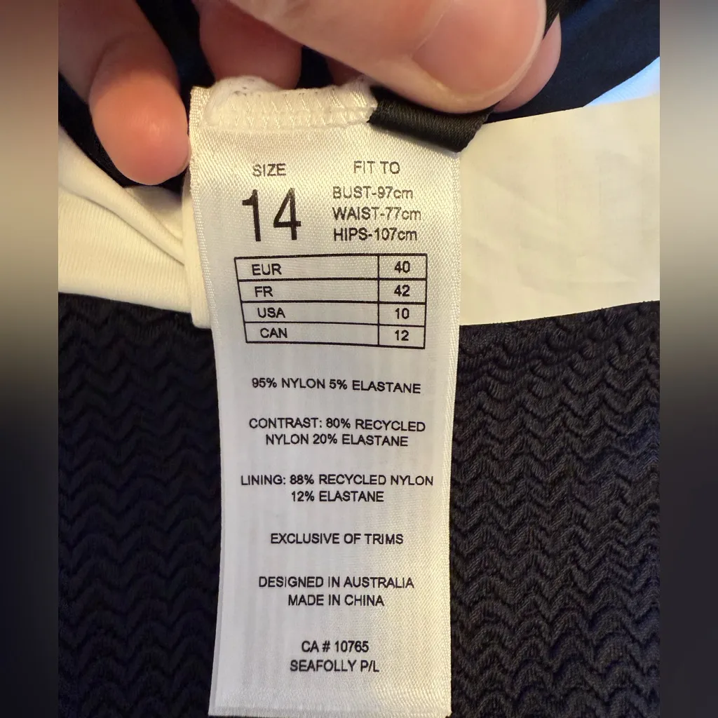 Seafolly Swim Black and White Bikini Bottoms size US 10 - Image 9